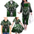 Personalised Warriors Maori Darts Family Matching Off The Shoulder Long Sleeve Dress and Hawaiian Shirt New Zealand Darts Silver Fern