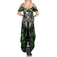 Personalised Warriors Maori Darts Family Matching Summer Maxi Dress and Hawaiian Shirt New Zealand Darts Silver Fern