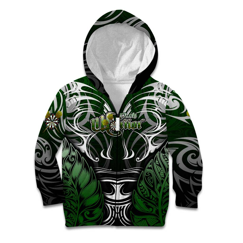 Personalised Warriors Maori Darts Kid Hoodie New Zealand Darts Silver Fern