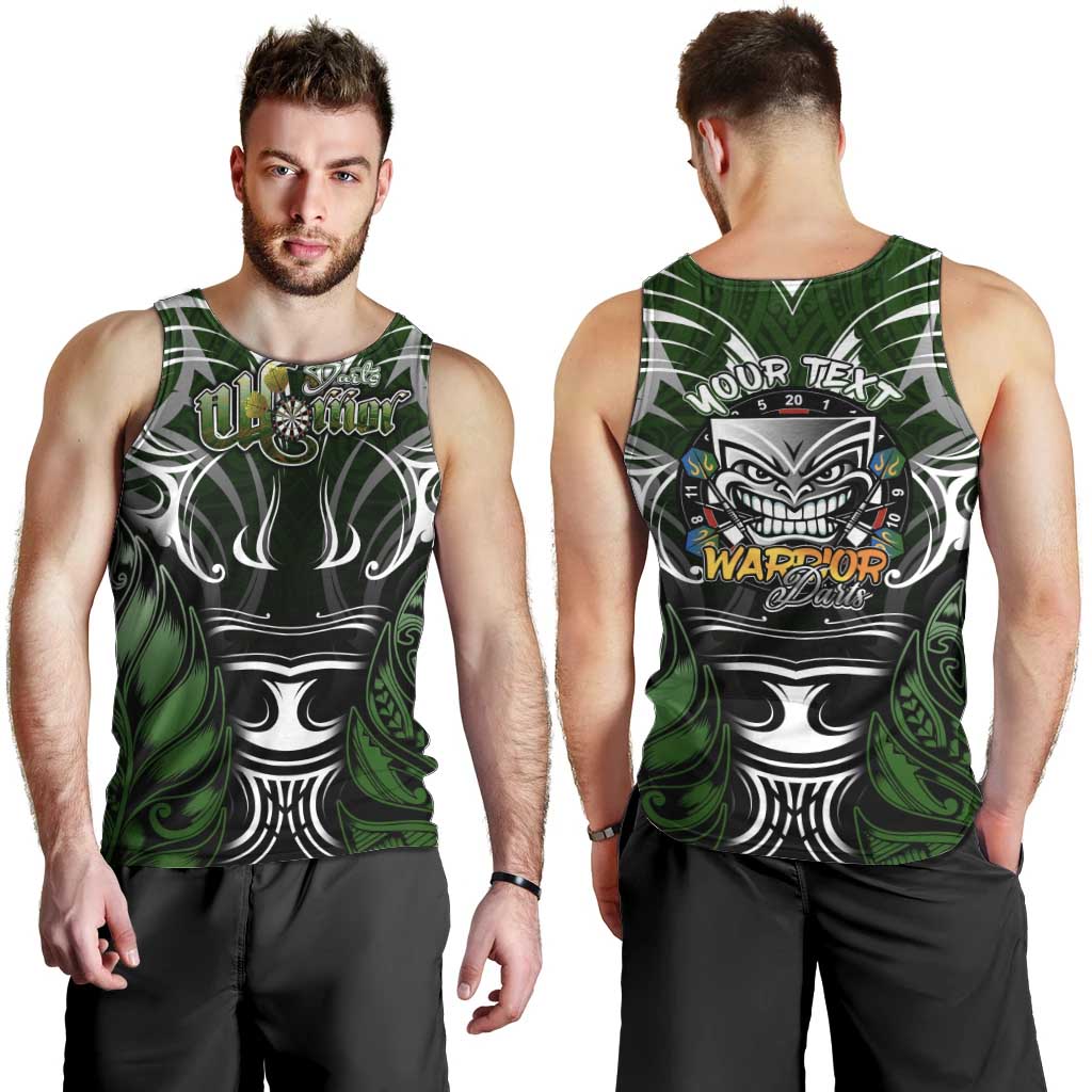 Personalised Warriors Maori Darts Men Tank Top New Zealand Darts Silver Fern