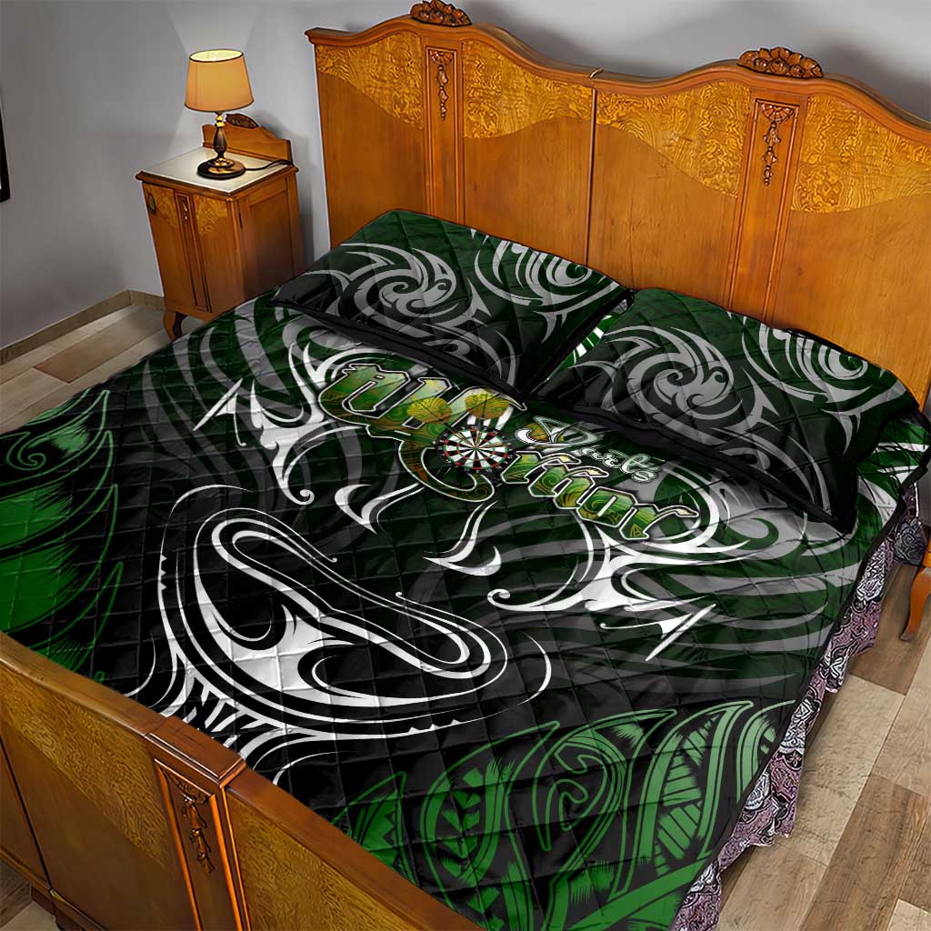 Warriors Maori Darts Quilt Bed Set New Zealand Darts Silver Fern