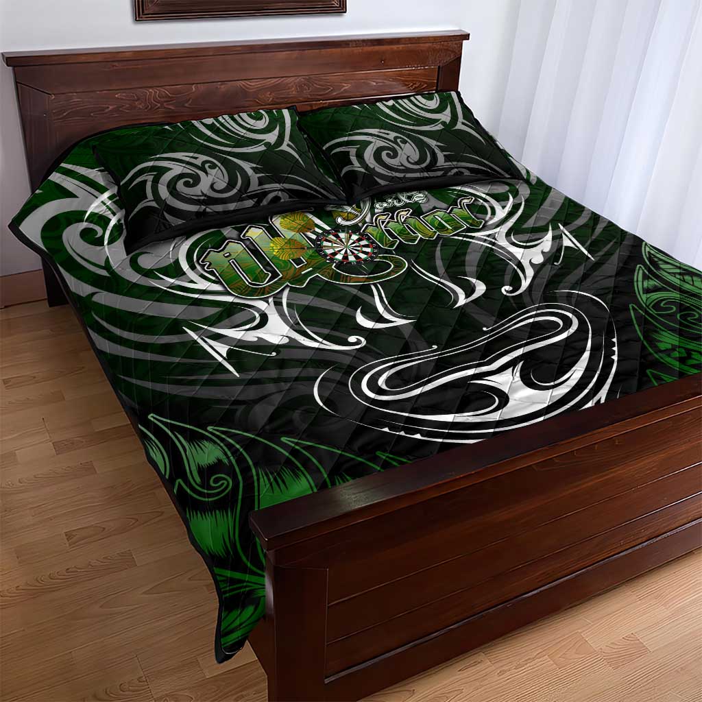 Warriors Maori Darts Quilt Bed Set New Zealand Darts Silver Fern