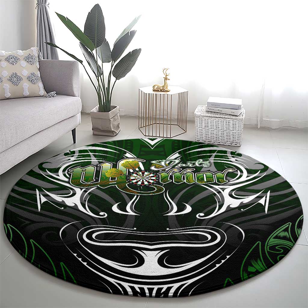 Warriors Maori Darts Round Carpet New Zealand Darts Silver Fern