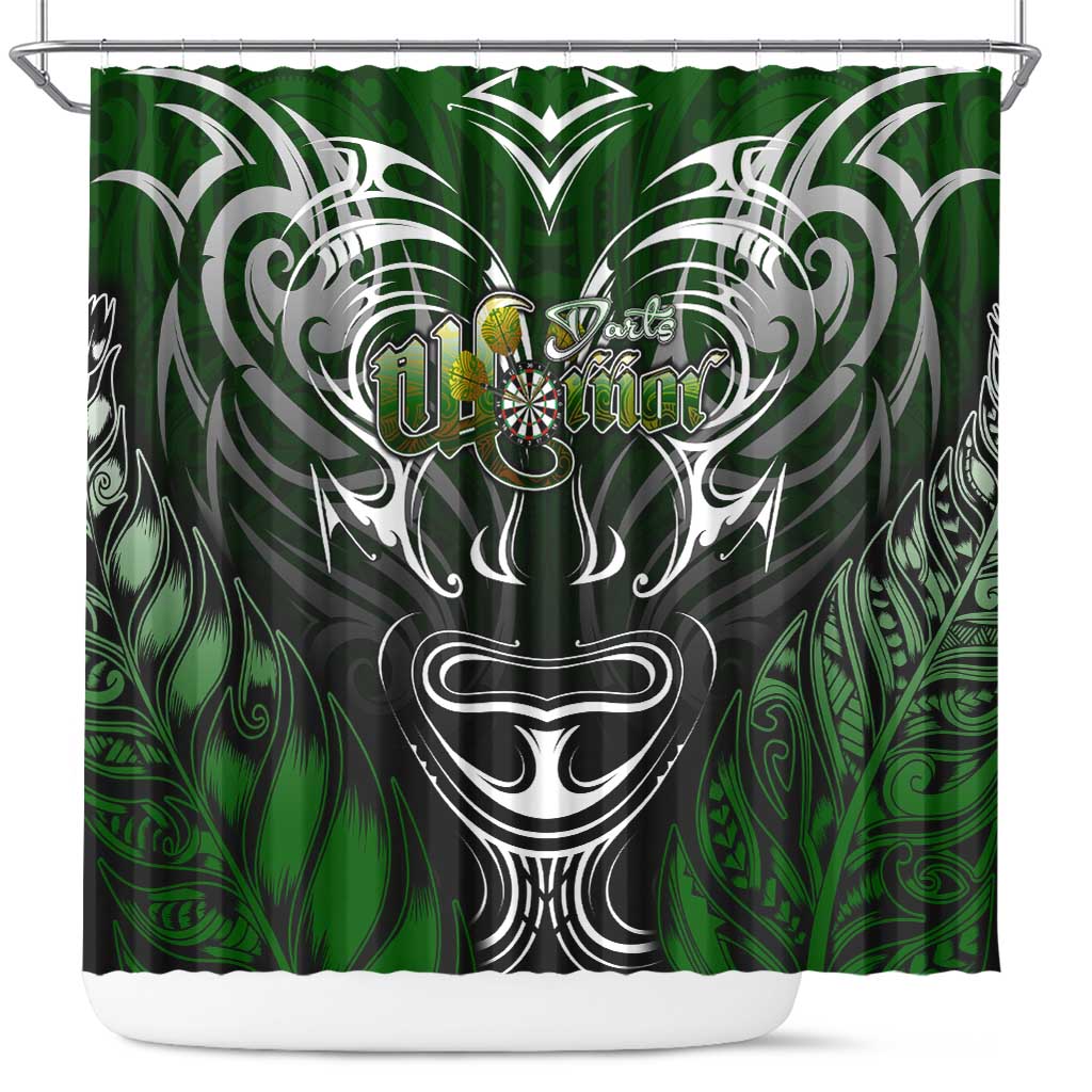 Warriors Maori Darts Shower Curtain New Zealand Darts Silver Fern