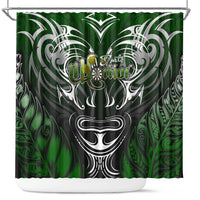 Warriors Maori Darts Shower Curtain New Zealand Darts Silver Fern