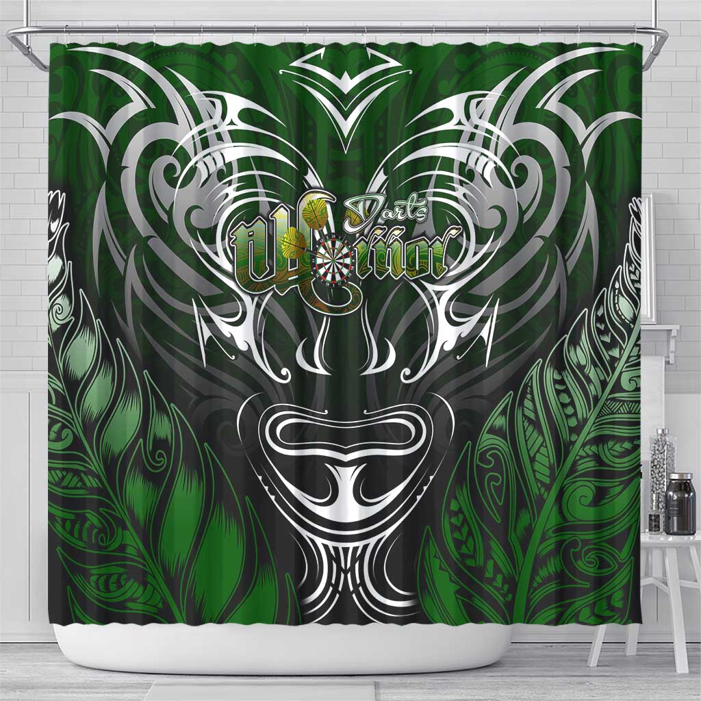 Warriors Maori Darts Shower Curtain New Zealand Darts Silver Fern