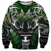 Personalised Warriors Maori Darts Sweatshirt New Zealand Darts Silver Fern