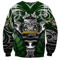 Personalised Warriors Maori Darts Sweatshirt New Zealand Darts Silver Fern