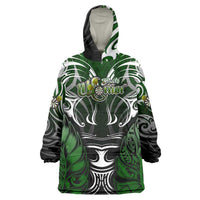Personalised Warriors Maori Darts Wearable Blanket Hoodie New Zealand Darts Silver Fern