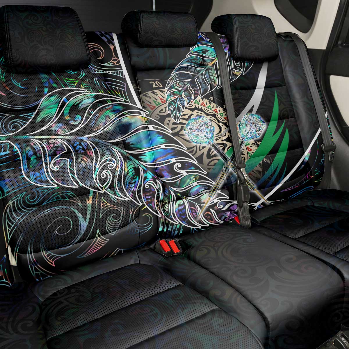 New Zealand Darts Back Car Seat Cover NZ Paua Shell Maori Fern