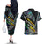 Personalised New Zealand Darts Couples Matching Off The Shoulder Long Sleeve Dress and Hawaiian Shirt NZ Paua Shell Maori Fern
