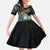 Personalised New Zealand Darts Family Matching Off The Shoulder Long Sleeve Dress and Hawaiian Shirt NZ Paua Shell Maori Fern