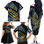 Personalised New Zealand Darts Family Matching Off The Shoulder Long Sleeve Dress and Hawaiian Shirt NZ Paua Shell Maori Fern