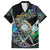 Personalised New Zealand Darts Family Matching Off The Shoulder Long Sleeve Dress and Hawaiian Shirt NZ Paua Shell Maori Fern