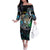 Personalised New Zealand Darts Family Matching Off The Shoulder Long Sleeve Dress and Hawaiian Shirt NZ Paua Shell Maori Fern