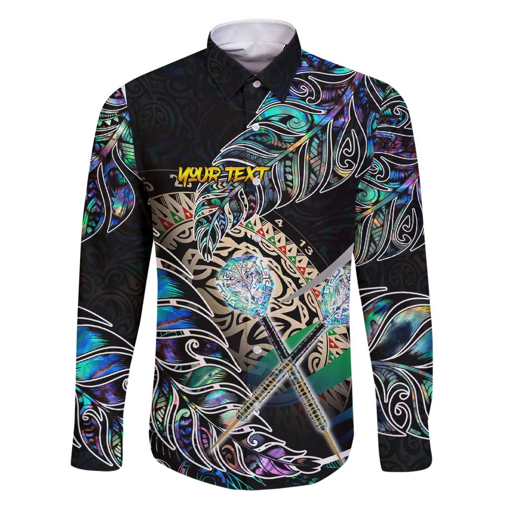 Personalised New Zealand Darts Family Matching Short Sleeve Bodycon Dress and Hawaiian Shirt NZ Paua Shell Maori Fern