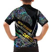Personalised New Zealand Darts Family Matching Summer Maxi Dress and Hawaiian Shirt NZ Paua Shell Maori Fern