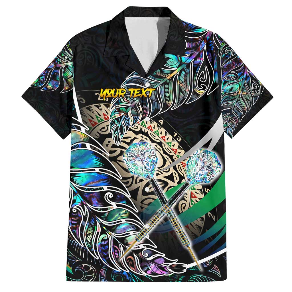 Personalised New Zealand Darts Family Matching Summer Maxi Dress and Hawaiian Shirt NZ Paua Shell Maori Fern