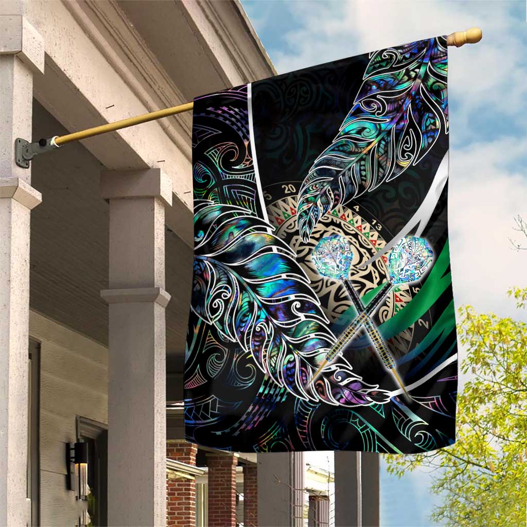 New Zealand Darts Garden Flag NZ Paua Shell Maori Fern