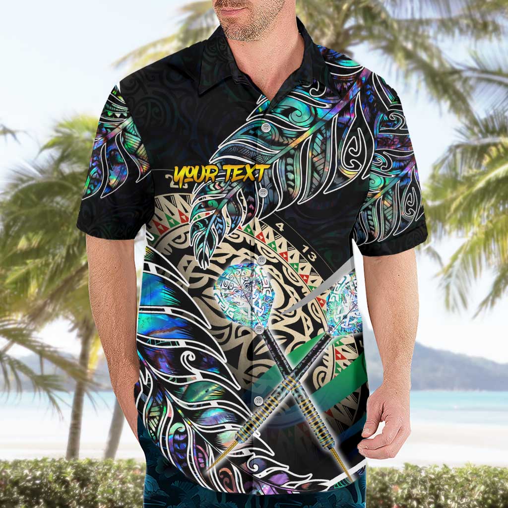 Personalised New Zealand Darts Hawaiian Shirt NZ Paua Shell Maori Fern