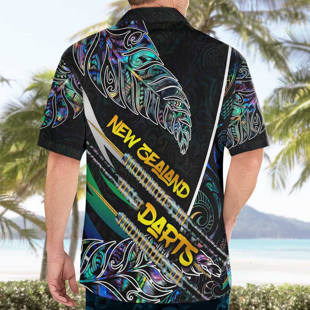 Personalised New Zealand Darts Hawaiian Shirt NZ Paua Shell Maori Fern
