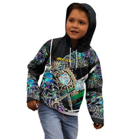 Personalised New Zealand Darts Kid Hoodie NZ Paua Shell Maori Fern