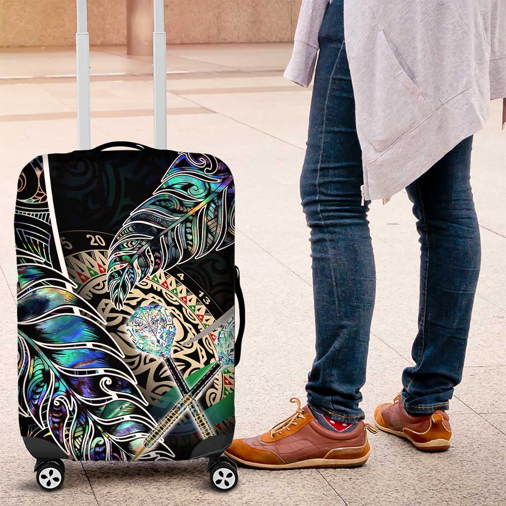 New Zealand Darts Luggage Cover NZ Paua Shell Maori Fern