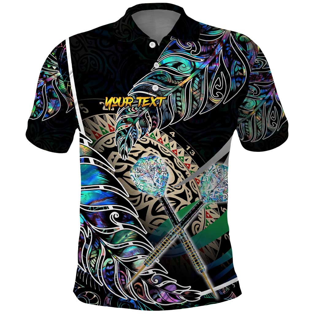 Personalised New Zealand Darts Polo Shirt NZ Paua Shell Maori Fern