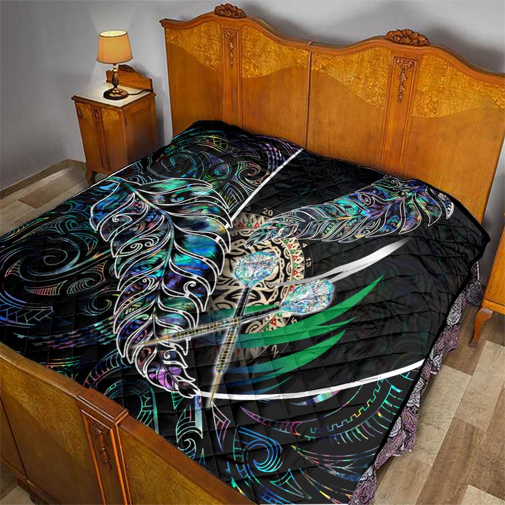 New Zealand Darts Quilt NZ Paua Shell Maori Fern