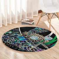 New Zealand Darts Round Carpet NZ Paua Shell Maori Fern