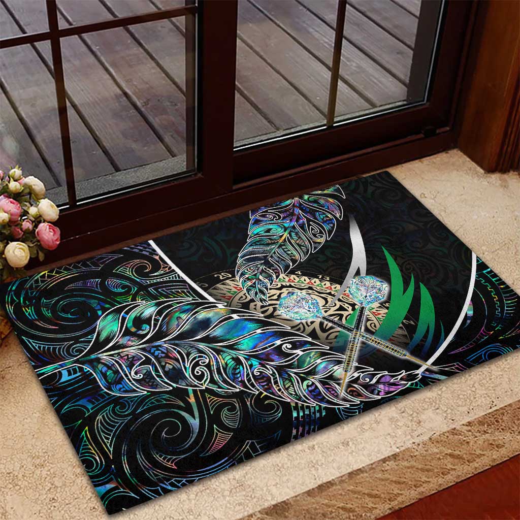 New Zealand Darts Rubber Doormat NZ Paua Shell Maori Fern