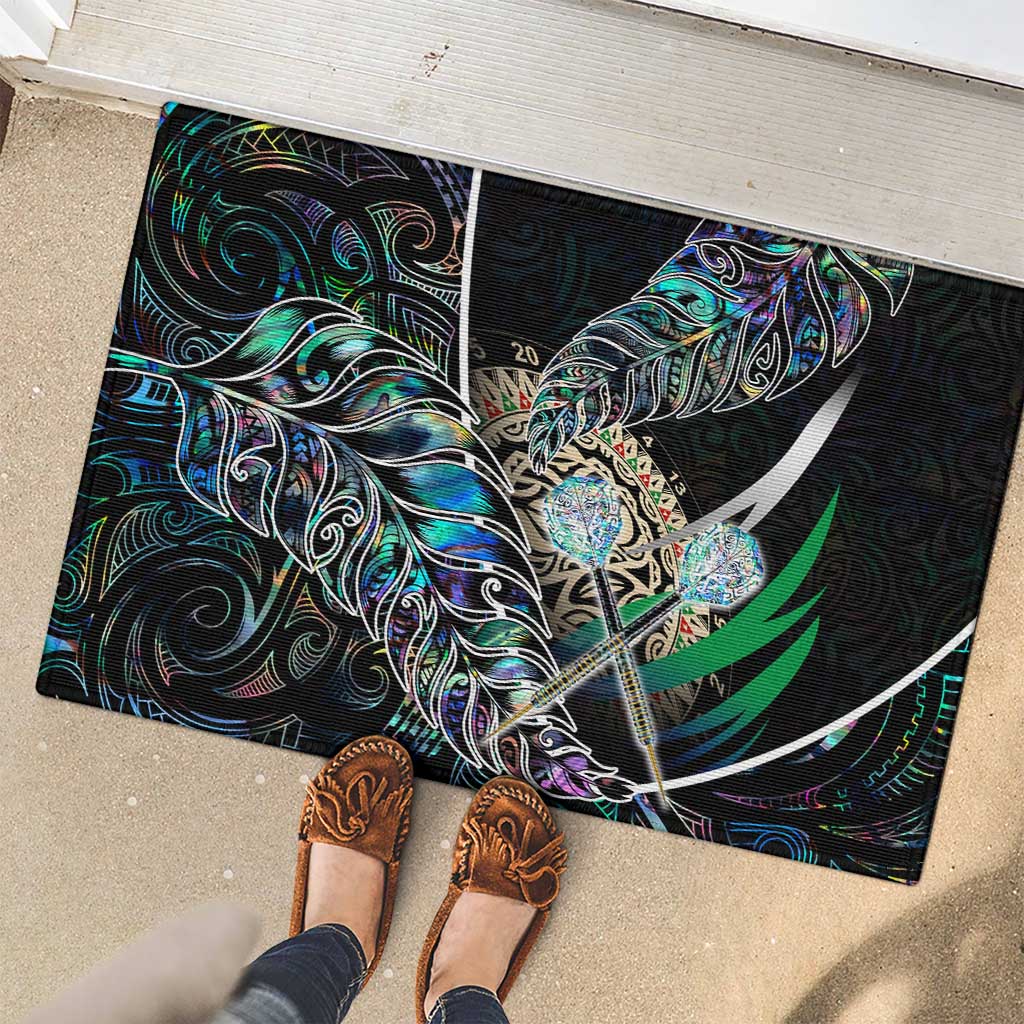 New Zealand Darts Rubber Doormat NZ Paua Shell Maori Fern