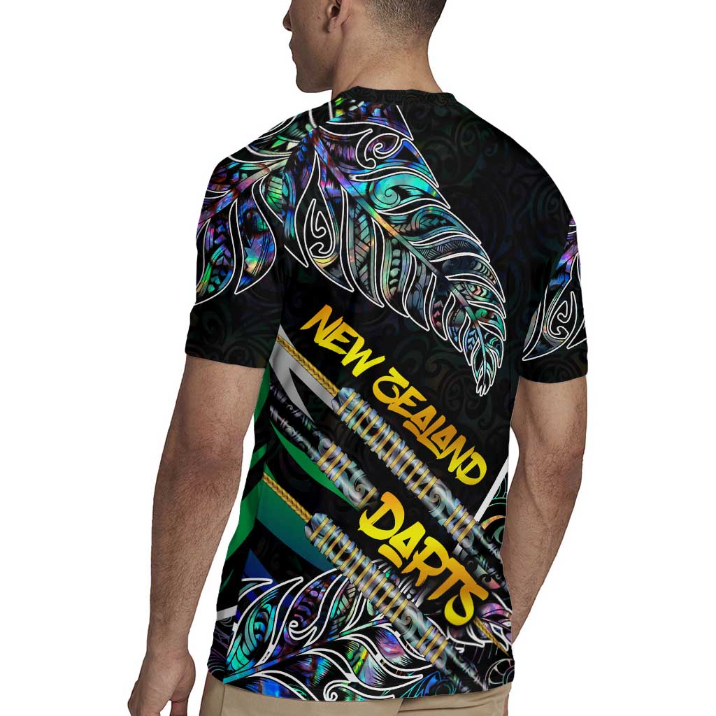 Personalised New Zealand Darts Rugby Jersey NZ Paua Shell Maori Fern