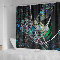 New Zealand Darts Shower Curtain NZ Paua Shell Maori Fern