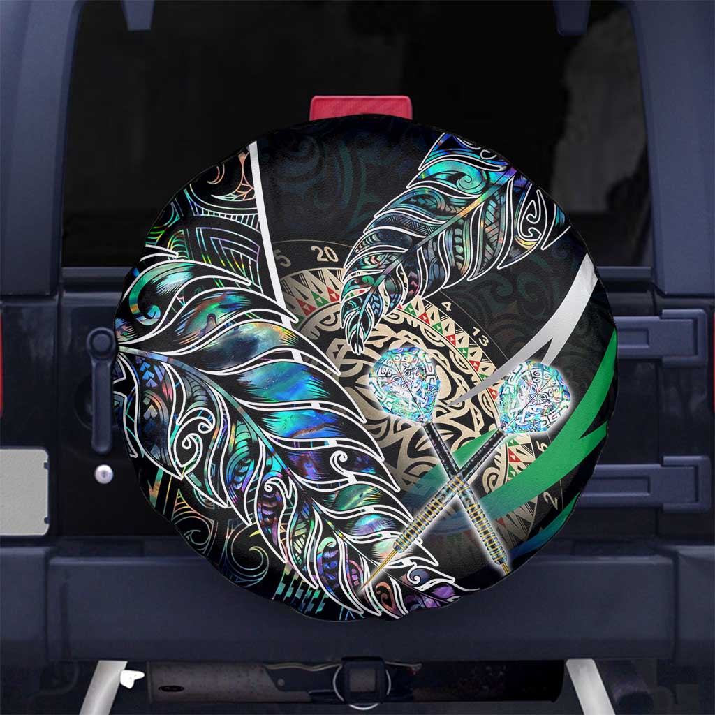 New Zealand Darts Spare Tire Cover NZ Paua Shell Maori Fern