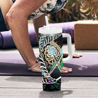 New Zealand Darts Tumbler With Handle NZ Paua Shell Maori Fern