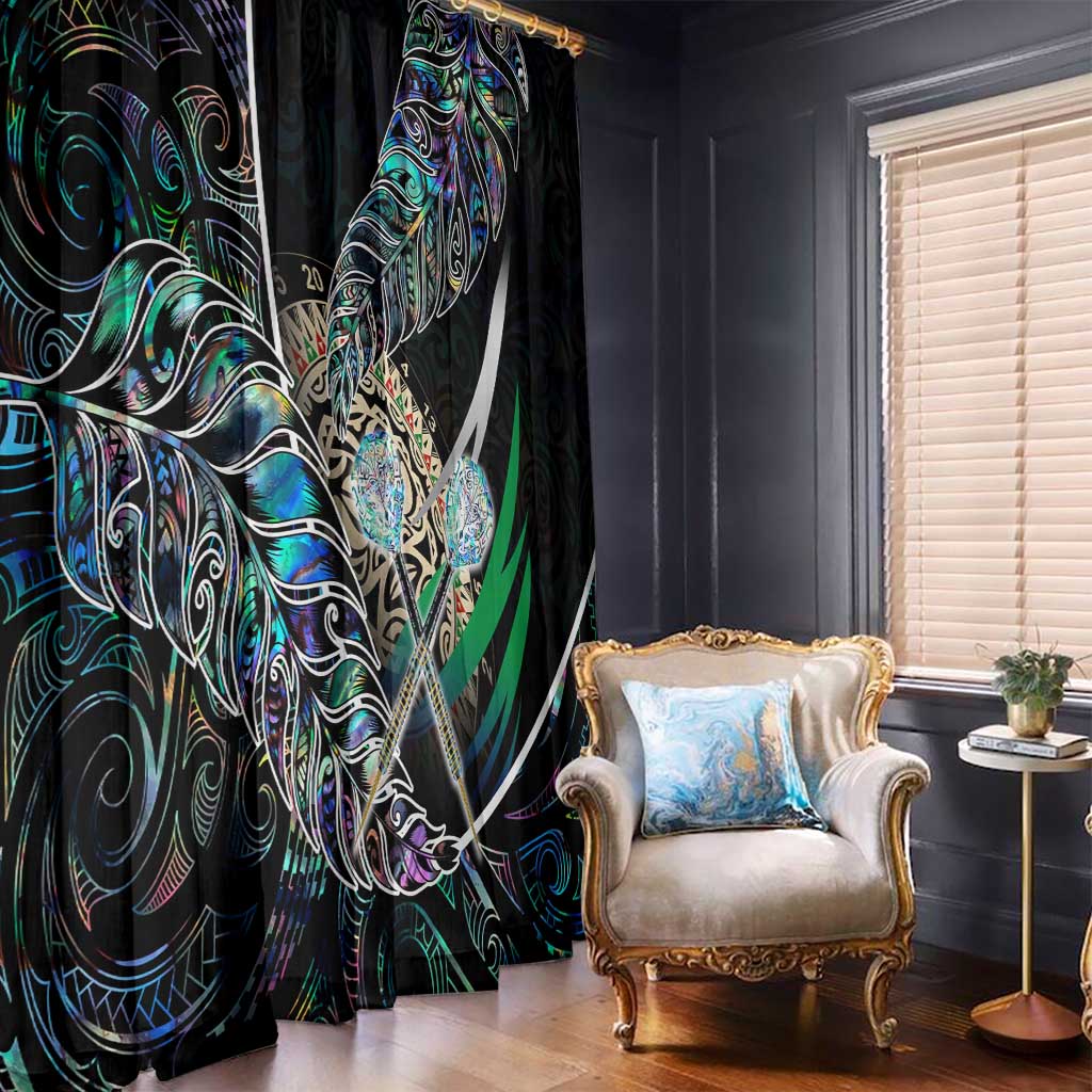 New Zealand Darts Window Curtain NZ Paua Shell Maori Fern