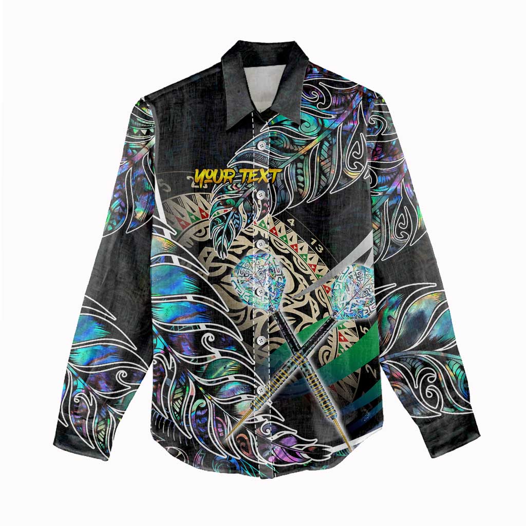 Personalised New Zealand Darts Women Casual Shirt NZ Paua Shell Maori Fern