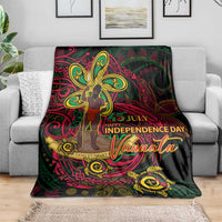 Vanuatu 45th Independence Anniversary Blanket Flower Melanesian Namele Turtle - Polynesian Pride