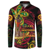 Custom Vanuatu 45th Independence Anniversary Button Sweatshirt Flower Melanesian Namele Turtle DT02 Black - Polynesian Pride