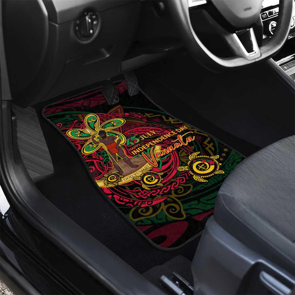 Vanuatu 45th Independence Anniversary Car Mats Flower Melanesian Namele Turtle DT02 - Polynesian Pride