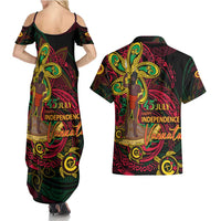 Custom Vanuatu 45th Independence Anniversary Couples Matching Summer Maxi Dress and Hawaiian Shirt Flower Melanesian Namele Turtle DT02 - Polynesian Pride