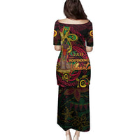 Custom Vanuatu 45th Independence Anniversary Family Matching Puletasi and Hawaiian Shirt Flower Melanesian Namele Turtle DT02 - Polynesian Pride