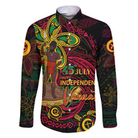 Custom Vanuatu 45th Independence Anniversary Family Matching Short Sleeve Bodycon Dress and Hawaiian Shirt Flower Melanesian Namele Turtle - Polynesian Pride