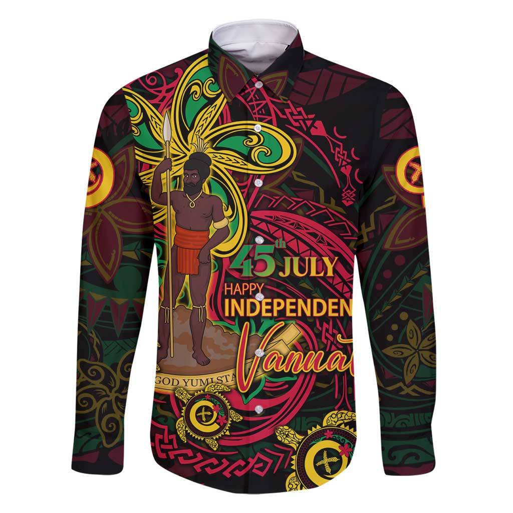 Custom Vanuatu 45th Independence Anniversary Family Matching Tank Maxi Dress and Hawaiian Shirt Flower Melanesian Namele Turtle - Polynesian Pride