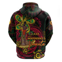 Custom Vanuatu 45th Independence Anniversary Hoodie Flower Melanesian Namele Turtle - Polynesian Pride