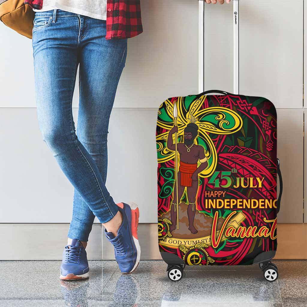 Vanuatu 45th Independence Anniversary Luggage Cover Flower Melanesian Namele Turtle DT02 - Polynesian Pride