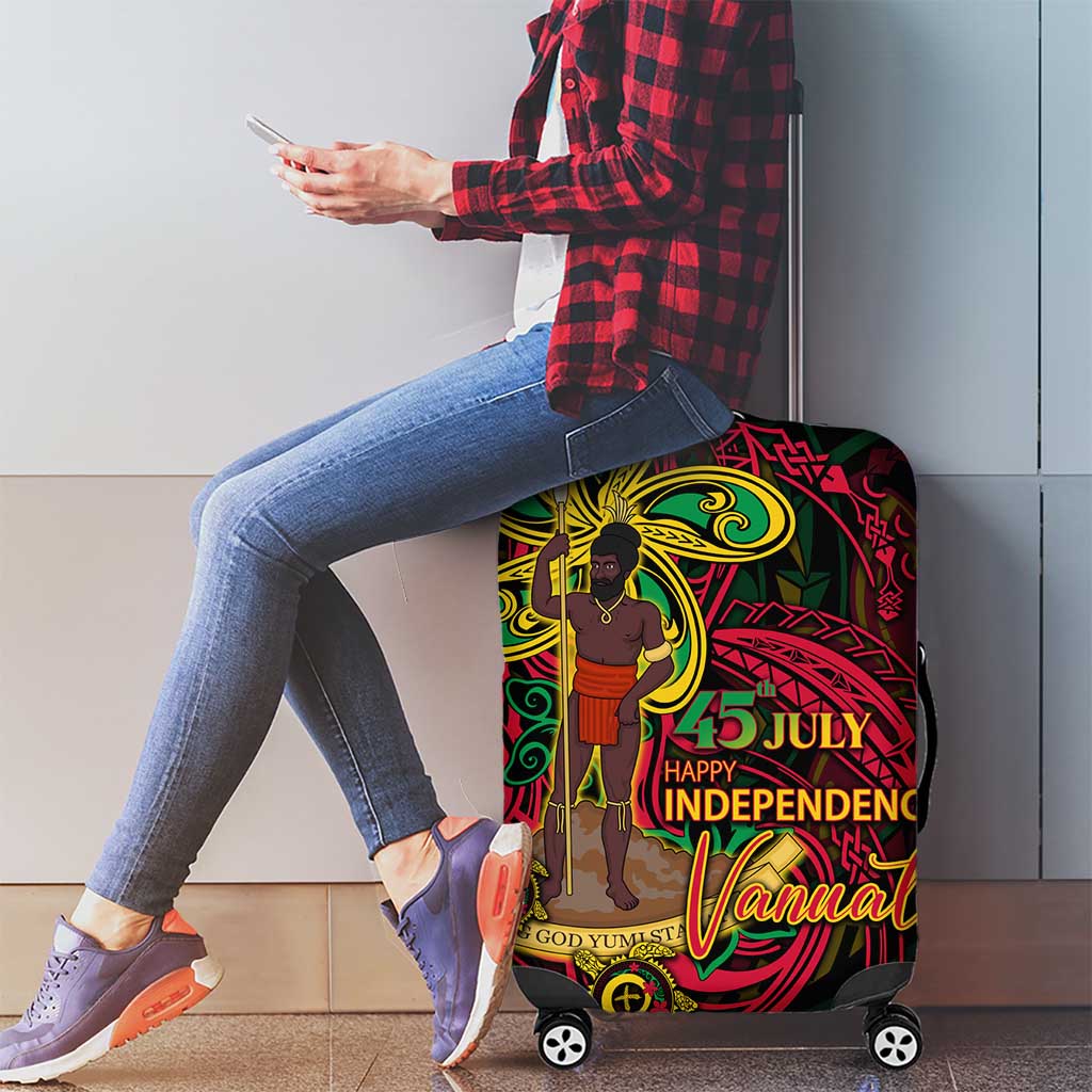 Vanuatu 45th Independence Anniversary Luggage Cover Flower Melanesian Namele Turtle DT02 - Polynesian Pride