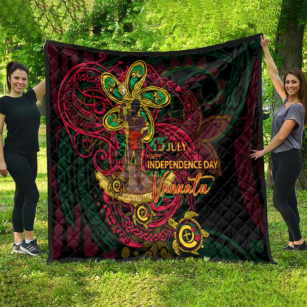 Vanuatu 45th Independence Anniversary Quilt Flower Melanesian Namele Turtle - Polynesian Pride