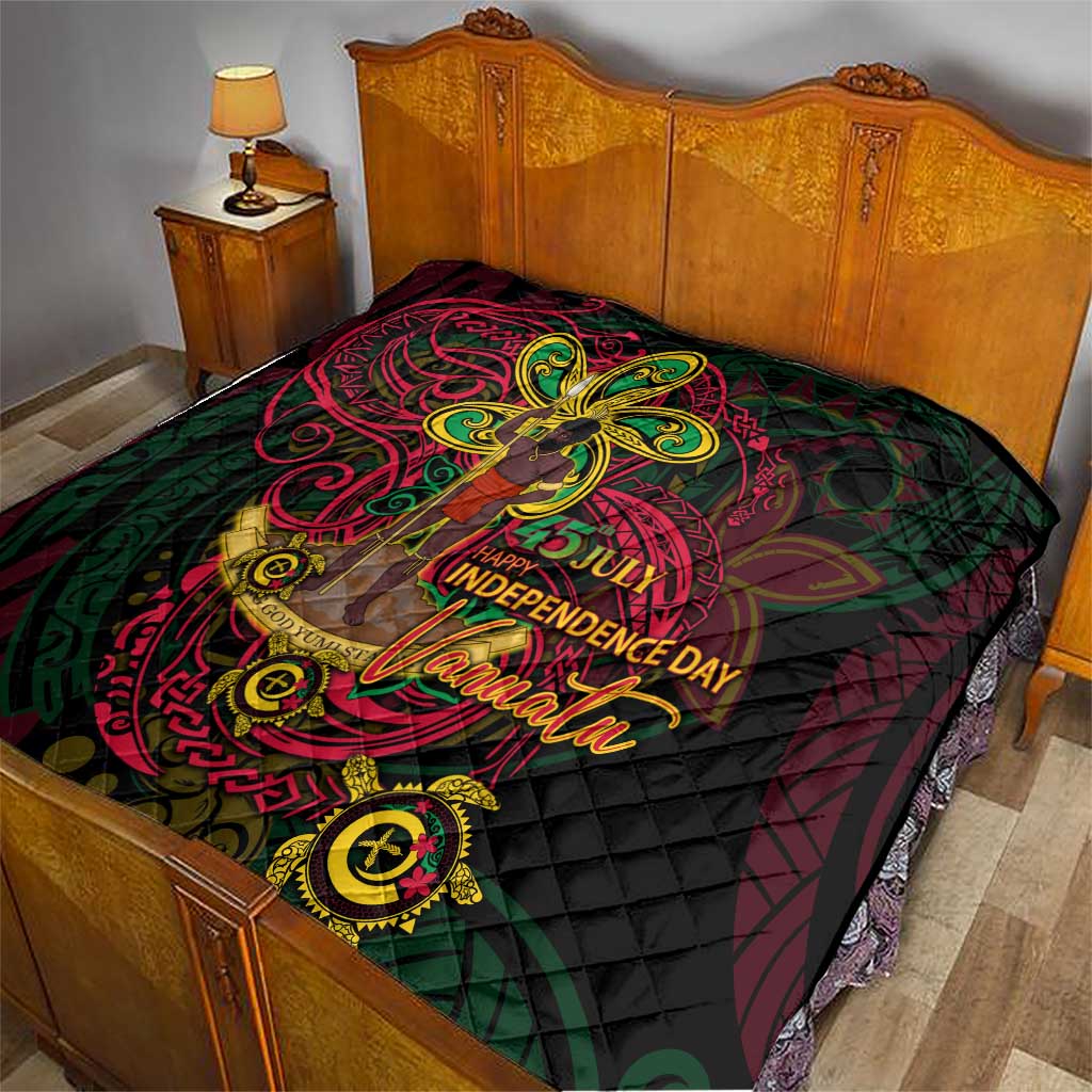 Vanuatu 45th Independence Anniversary Quilt Flower Melanesian Namele Turtle - Polynesian Pride